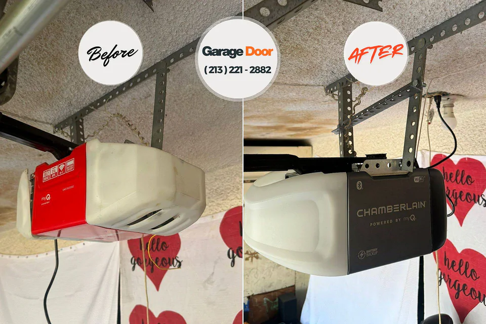 Before and after: garage door repair Spinnerstown, PA